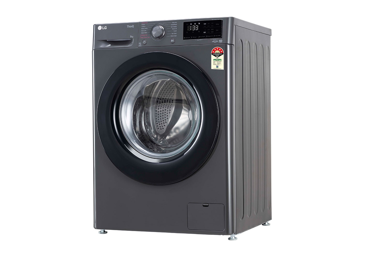 LG 9Kg Front Load Washing Machine, AI Direct Drive™, Steam™, Middle Black, FHV1409Z2M