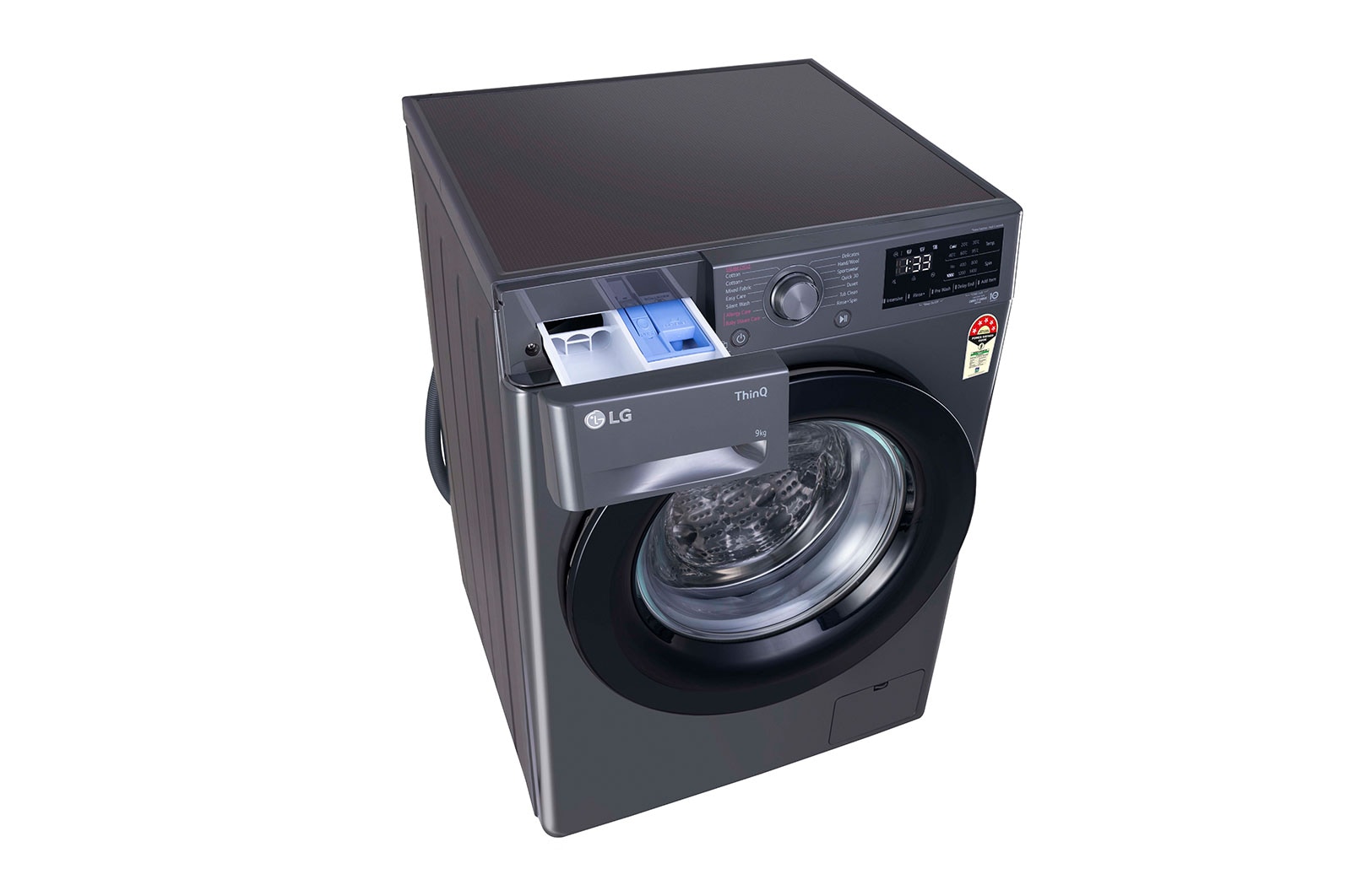 LG 9Kg Front Load Washing Machine, AI Direct Drive™, Steam™, Middle Black, FHV1409Z2M