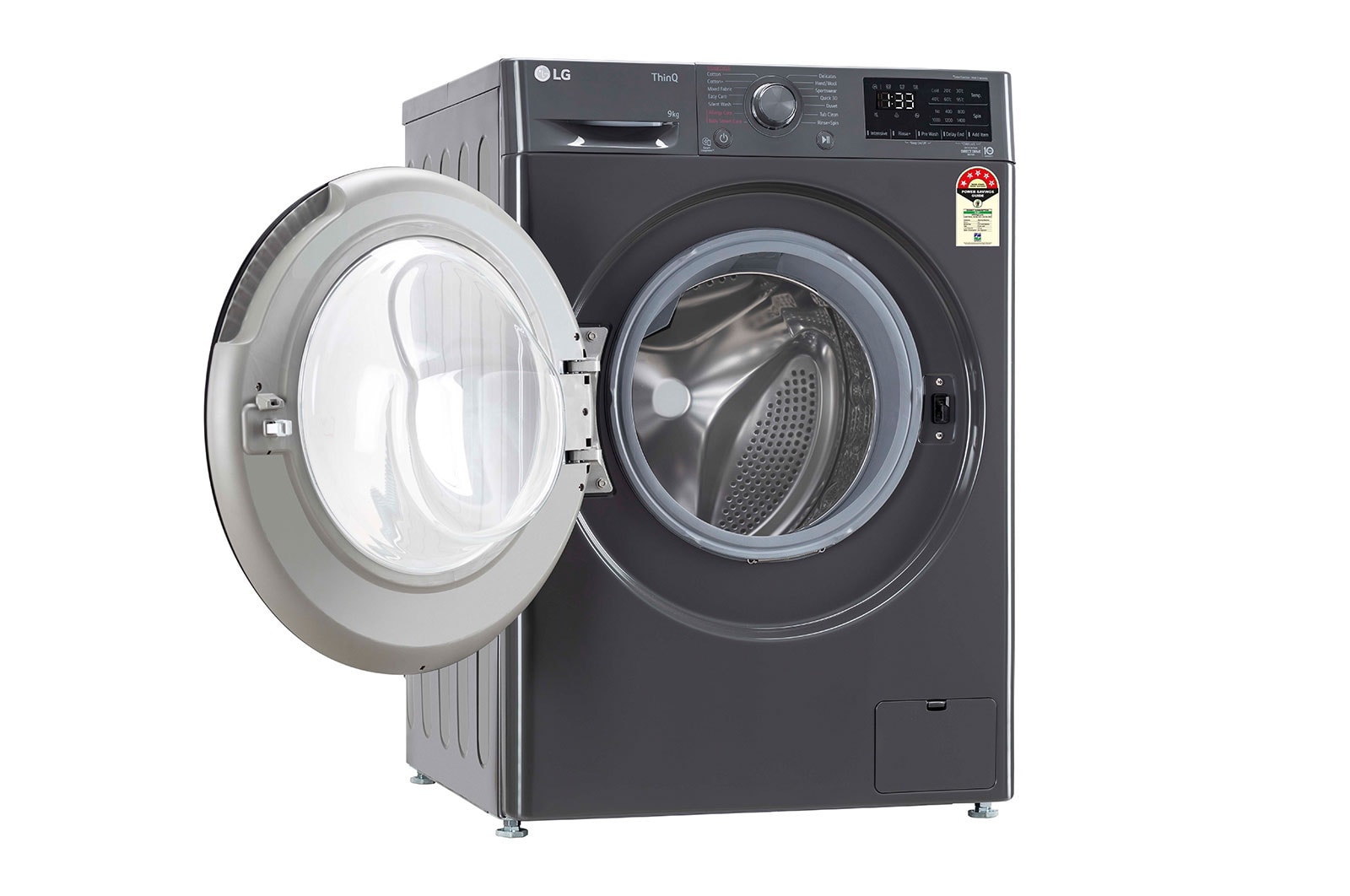 LG 9Kg Front Load Washing Machine, AI Direct Drive™, Steam™, Middle Black, FHV1409Z2M