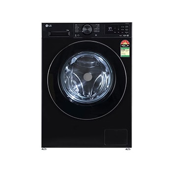 Front view of 12 KG Front Load Washing Machine, Smart Diagnosis, 6 Motion DD, AIDD™, Onyx Black, 5 Star FX1412N3O