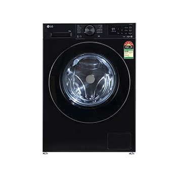 Front view of 12 KG Front Load Washing Machine, AI Direct Drive™, Steam, Onyx Black, 5 Star FX1412N5O