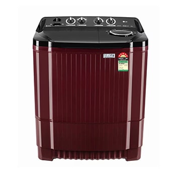 Front view of LG 8.5KG Semi Automatic Top Load Washing Machine, Roller Jet Pulsator + Soak, Burgundy,5 Star P8535SDAZ