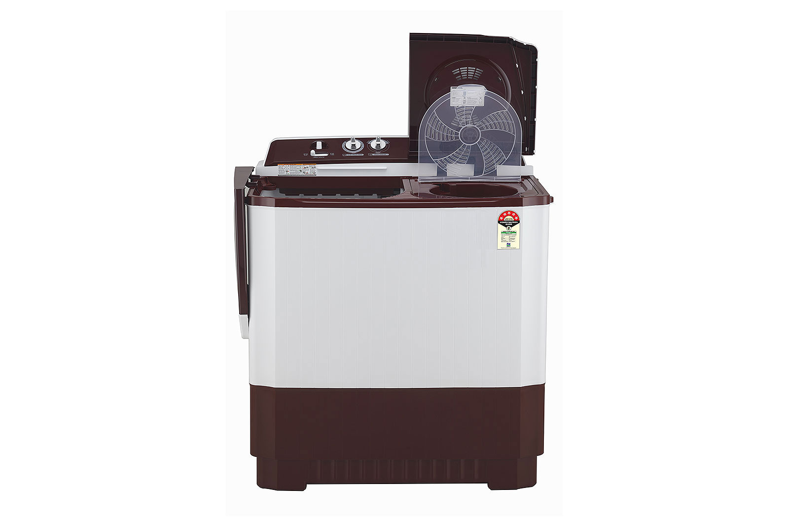 LG 10Kg Semi Automatic Top Load Washing Machine, Roller Jet Pulsator + Soak, Burgundy, P1050SRAZ