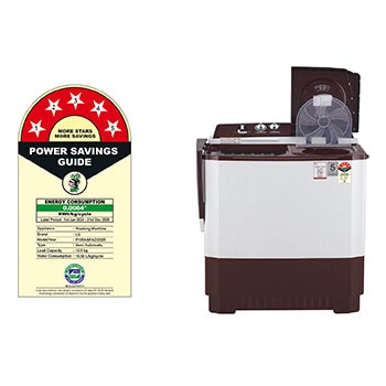 LG 10.5Kg Semi Automatic Top Load Washing Machine, Roller Jet Pulsator + Soak, Burgundy, P105ASRAZ