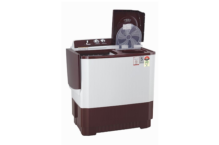 LG 10.5Kg Semi Automatic Washing Machine, Roller Jet Pulsator + Soak, Burgundy, 5 Star, P105ASRAZ