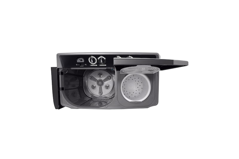 LG P1465SKAZ Semi Automatic Washing Machine Left View with Door Open
