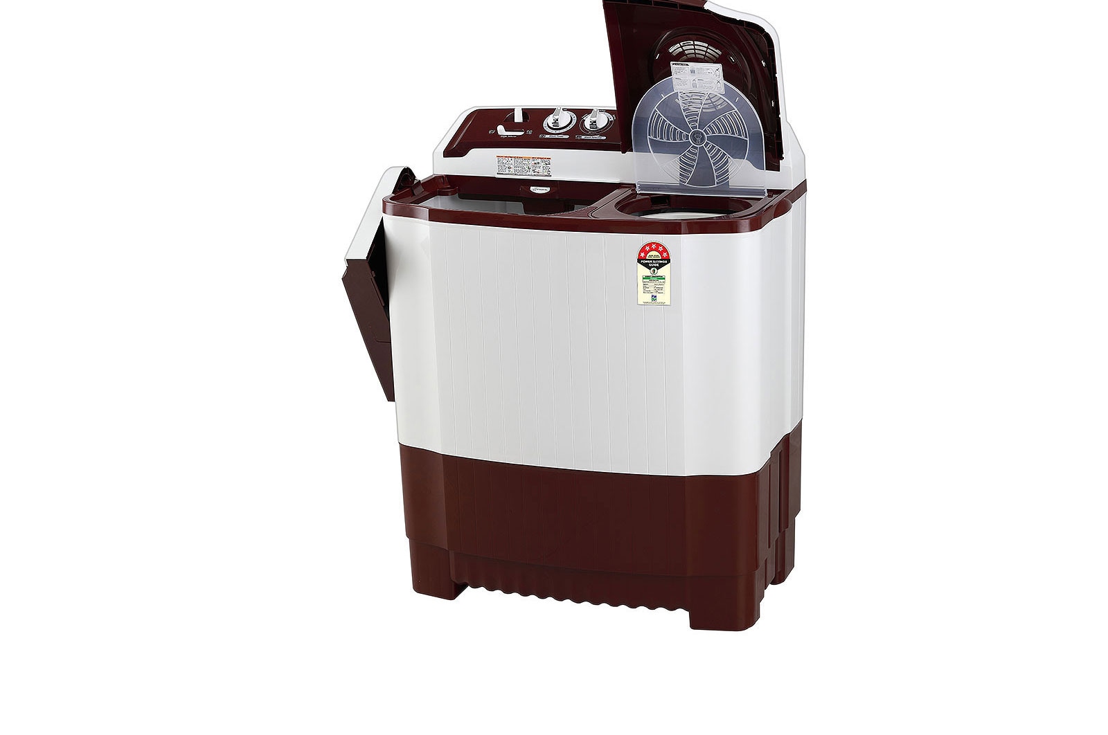 LG 7Kg Semi Automatic Top Load Washing Machine, Roller Jet Pulsator, Burgundy, P7010RRAZ