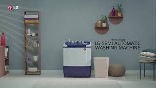 LG 7Kg Semi Automatic Washing Machine, Roller Jet Pulsator, Burgundy, play video, P7010RRAZ, thumbnail 2