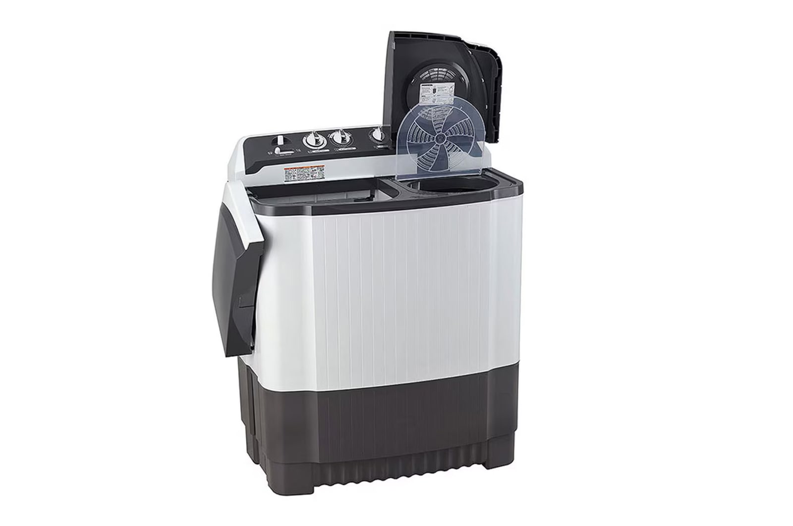LG 7Kg Semi Automatic Washing Machine, Rat Away Technology, Wind Jet Dry, Dark Grey, 5 Star, P7020NGAZ