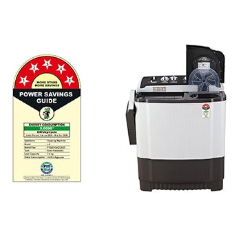 LG 7Kg Semi Automatic Top Load Washing Machine, Rat Away Technology, Dark Gray, P7020NGAZ