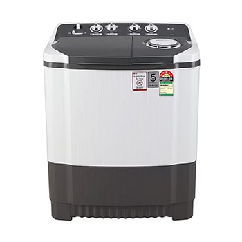Front view of LG 7Kg Semi Automatic Washing Machine, Rat Away Technology, Wind Jet Dry, Dark Grey, 5 Star P7020NGAZ