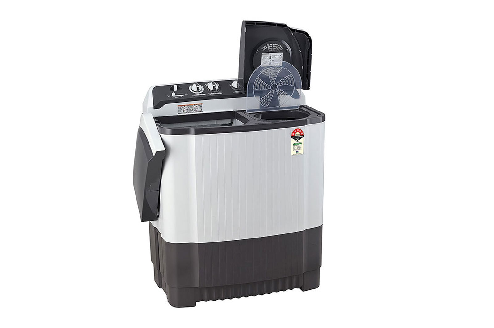 LG 7Kg Semi Automatic Top Load Washing Machine, Rat Away Technology, Dark Gray, P7020NGAZ
