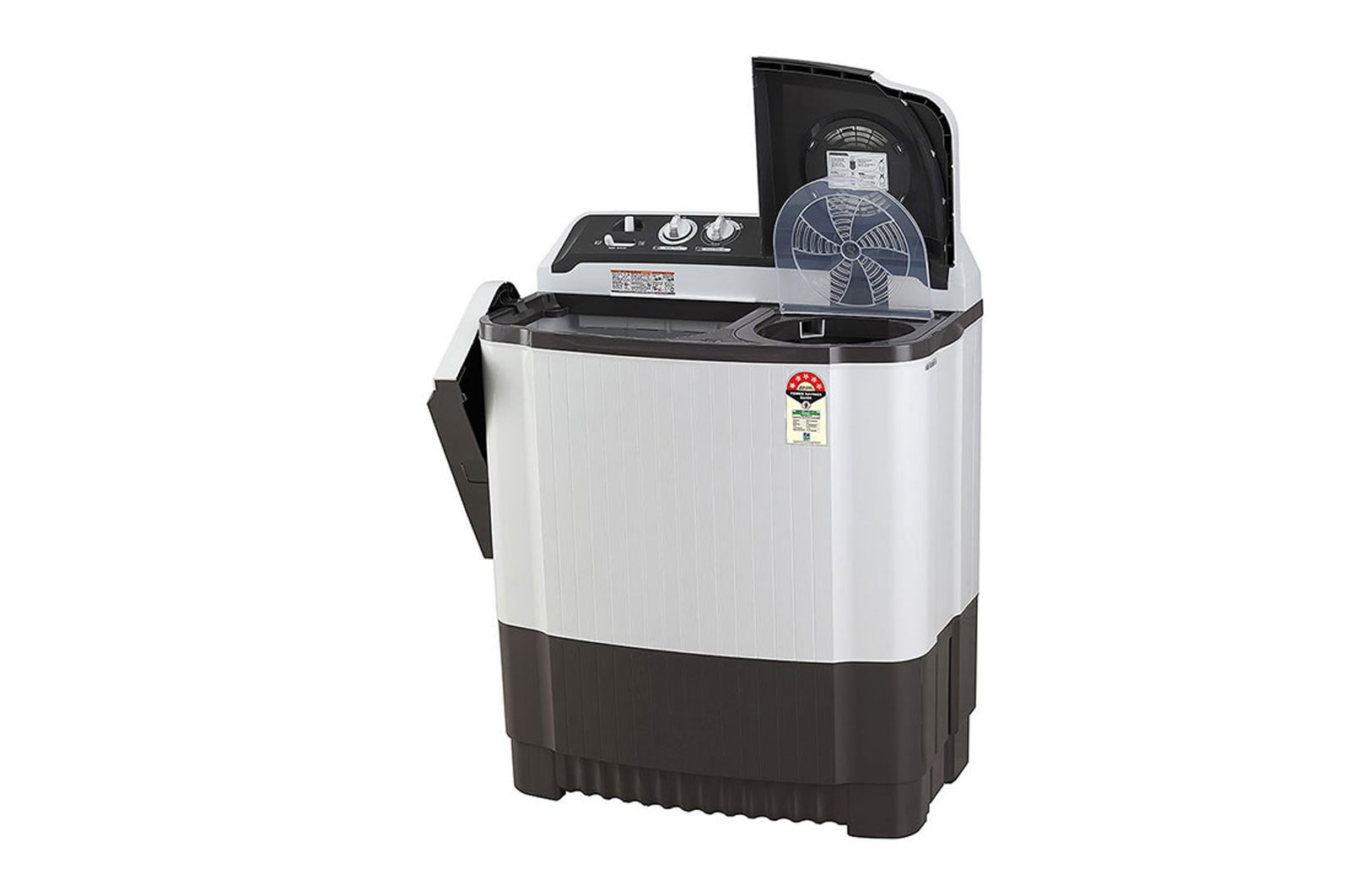 LG 7Kg Semi Automatic Top Load Washing Machine, Rat Away Technology, Dark Gray, P7020NGAZ