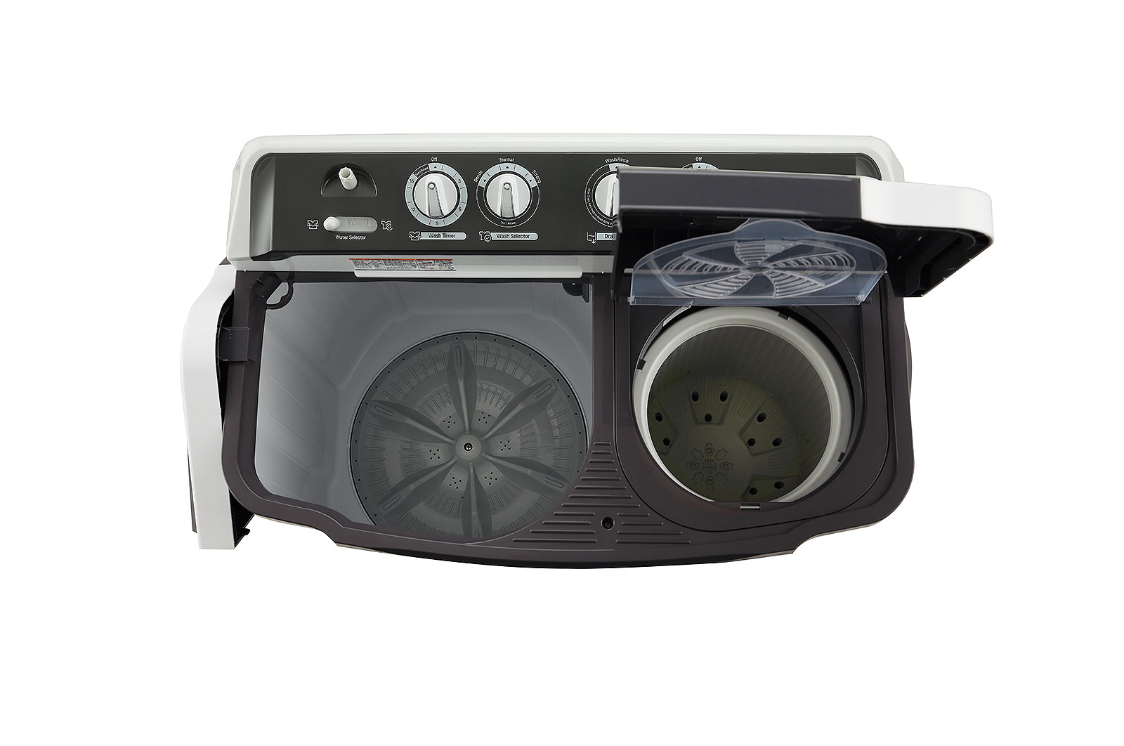 LG 7Kg Semi Automatic Top Load Washing Machine, Rat Away Technology, Dark Gray, P7020NGAZ