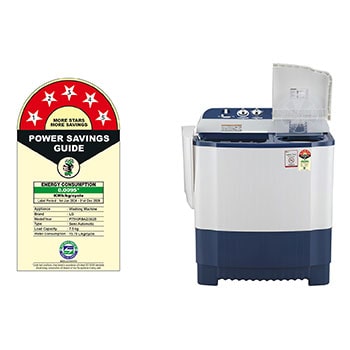 LG 7.5Kg, Semi Automatic Washing Machine, Roller Jet Pulsator, Dark Blue , P7510RBAZ