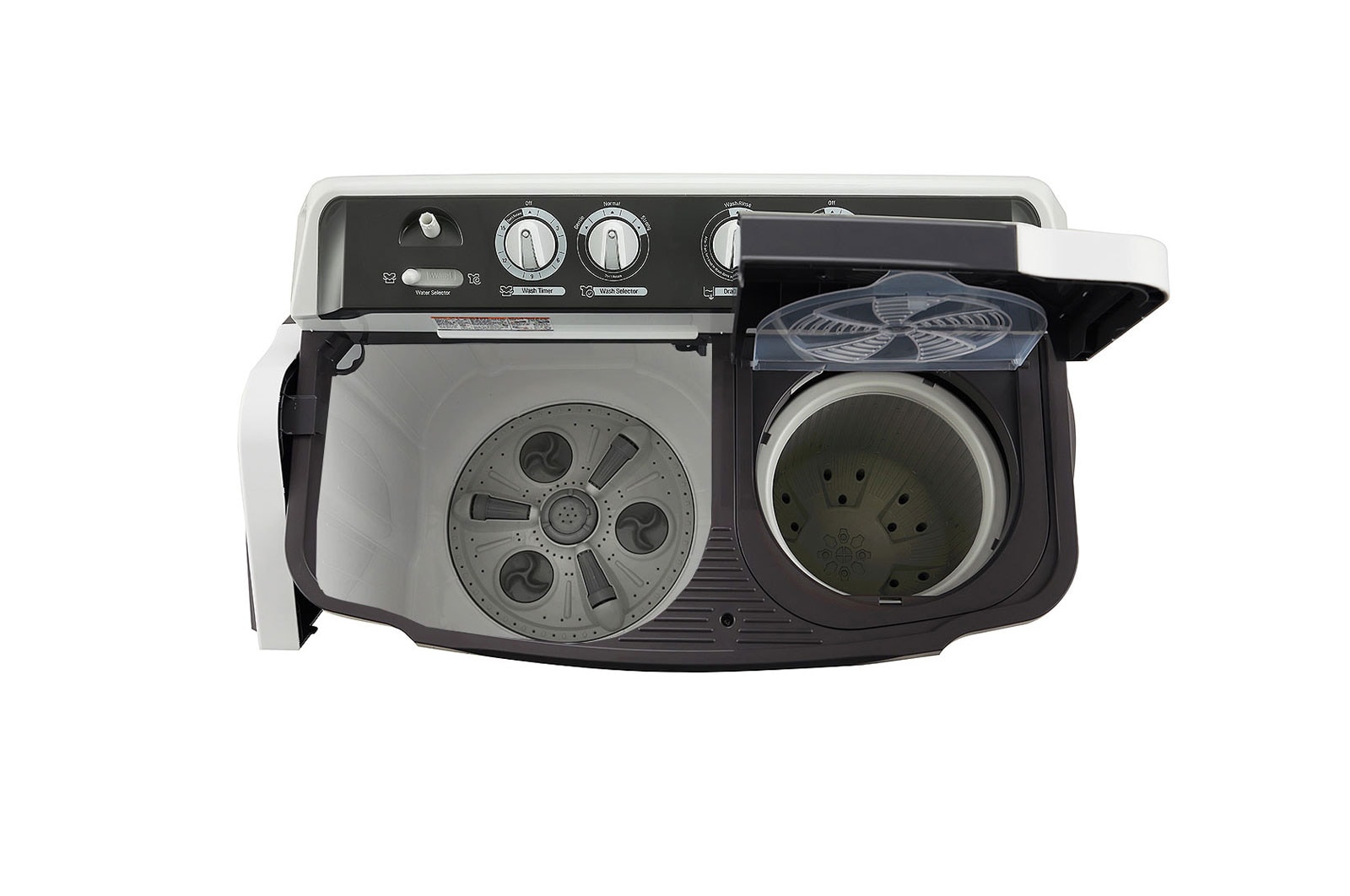 LG 7.5Kg Semi Automatic Top Load Washing Machine, Roller Jet Pulsator, Dark Gray, P7510RGAZ