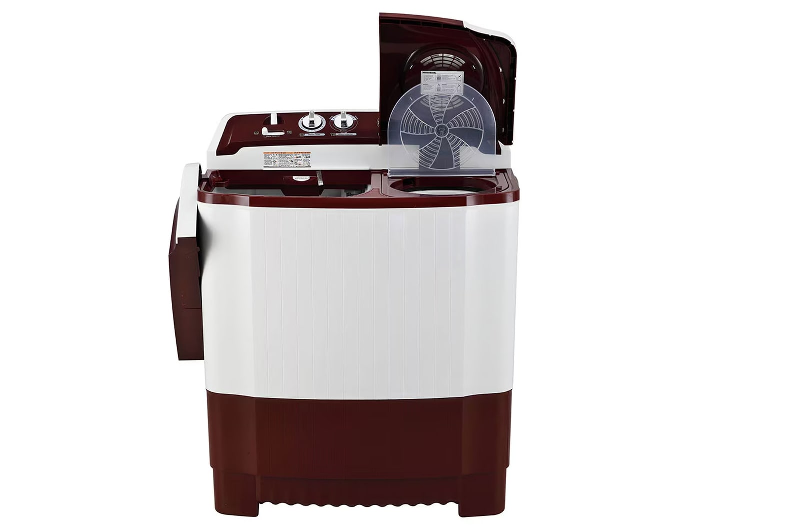 LG 7.5Kg Semi Automatic Washing Machine, Roller Jet Pulsator, Burgundy, 5 Star, P7510RRAZ