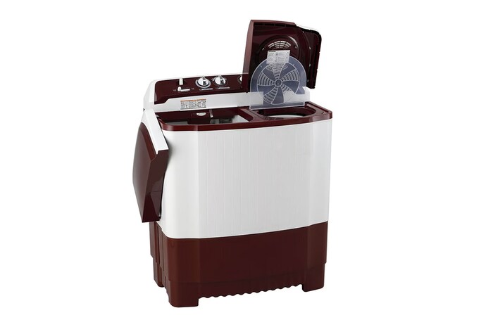 LG 7.5Kg Semi Automatic Washing Machine, Roller Jet Pulsator, Burgundy, 5 Star, P7510RRAZ