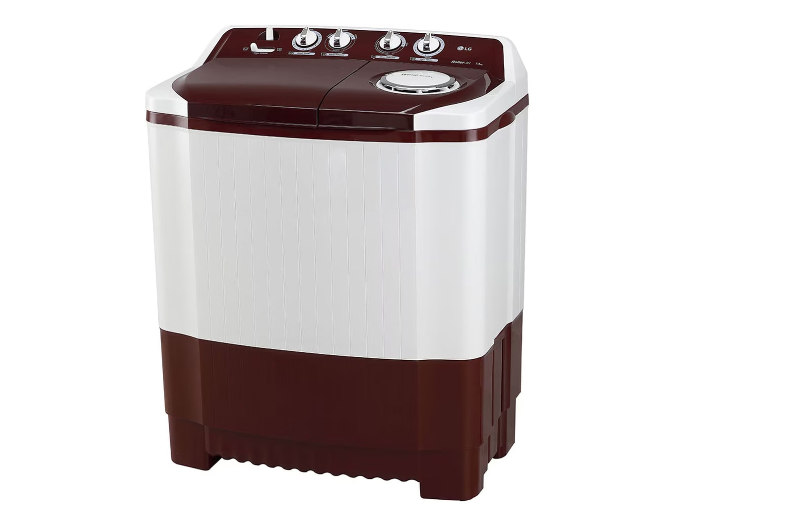 LG 7.5Kg Semi Automatic Washing Machine, Roller Jet Pulsator, Burgundy, 5 Star, P7510RRAZ
