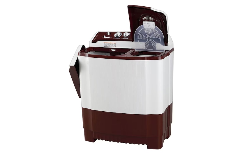 LG 7.5Kg Semi Automatic Washing Machine, Roller Jet Pulsator, Burgundy, 5 Star, P7510RRAZ