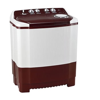LG 7.5Kg Semi Automatic Washing Machine, Roller Jet Pulsator, Burgundy, 5 Star, P7510RRAZ