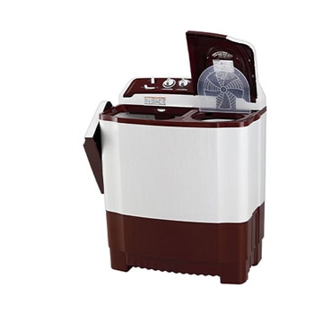LG 7.5Kg Semi Automatic Washing Machine, Roller Jet Pulsator, Burgundy, 5 Star, P7510RRAZ