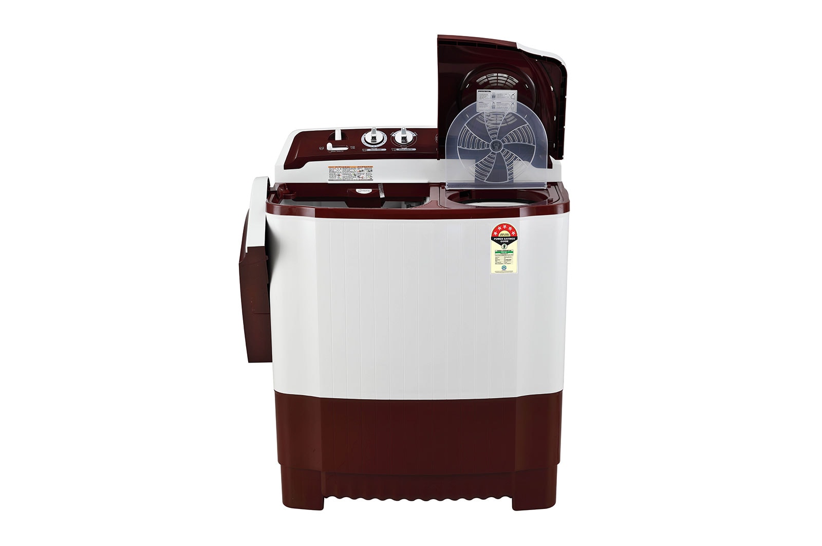 LG 7.5Kg Semi Automatic Top Load Washing Machine, Roller Jet Pulsator, Burgundy, P7510RRAZ