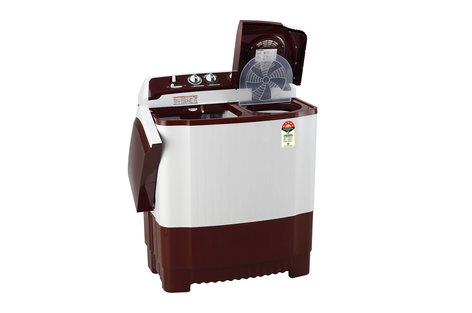 LG 7.5Kg Semi Automatic Top Load Washing Machine, Roller Jet Pulsator, Burgundy, P7510RRAZ