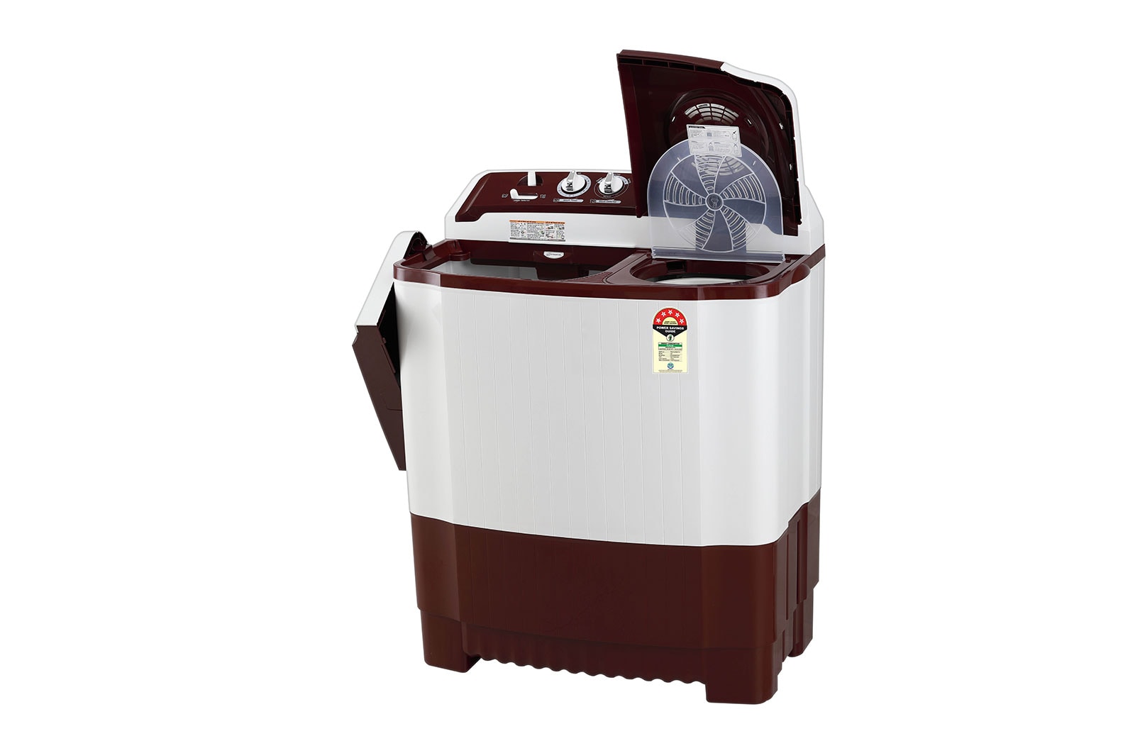LG 7.5Kg Semi Automatic Top Load Washing Machine, Roller Jet Pulsator, Burgundy, P7510RRAZ