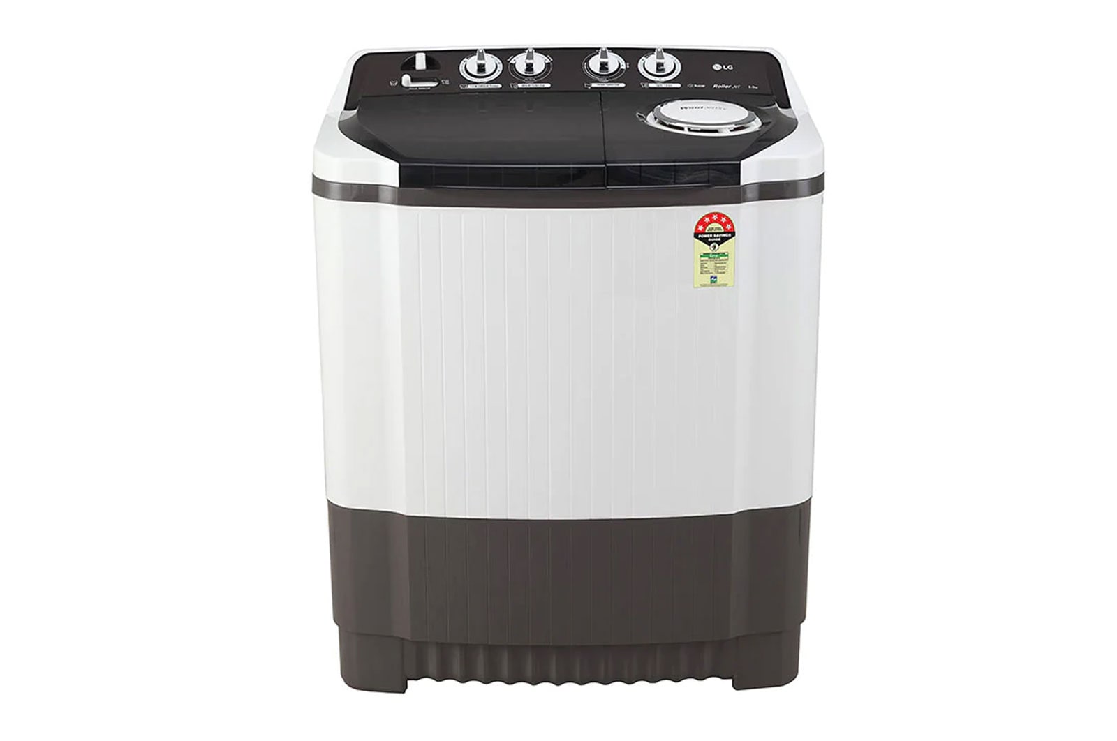 LG 8Kg Semi Automatic Top Load Washing Machine, Roller Jet Pulsator + Soak, Dark Gray, P8015SGAZ