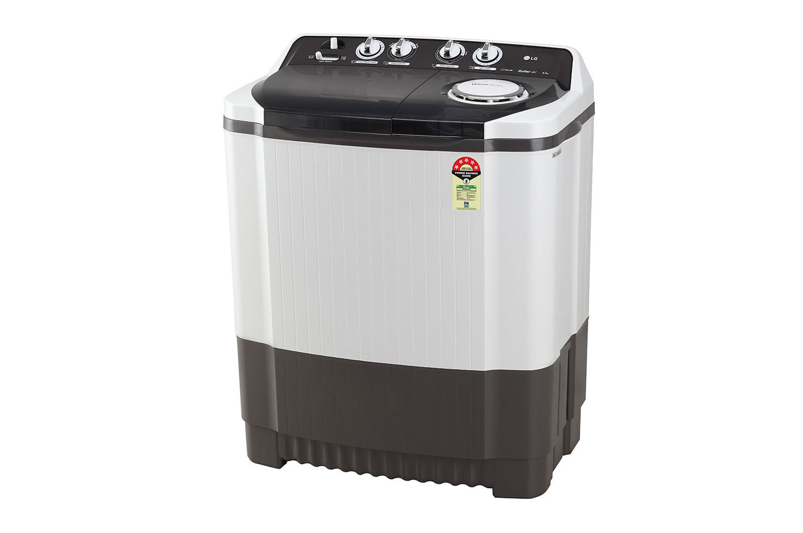 LG 8Kg Semi Automatic Top Load Washing Machine, Roller Jet Pulsator + Soak, Rat Away, Dark Gray, P8030SGAZ