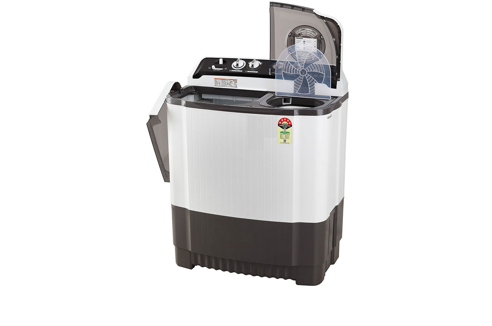 LG 8Kg Semi Automatic Top Load Washing Machine, Roller Jet Pulsator + Soak, Rat Away, Dark Gray, P8030SGAZ