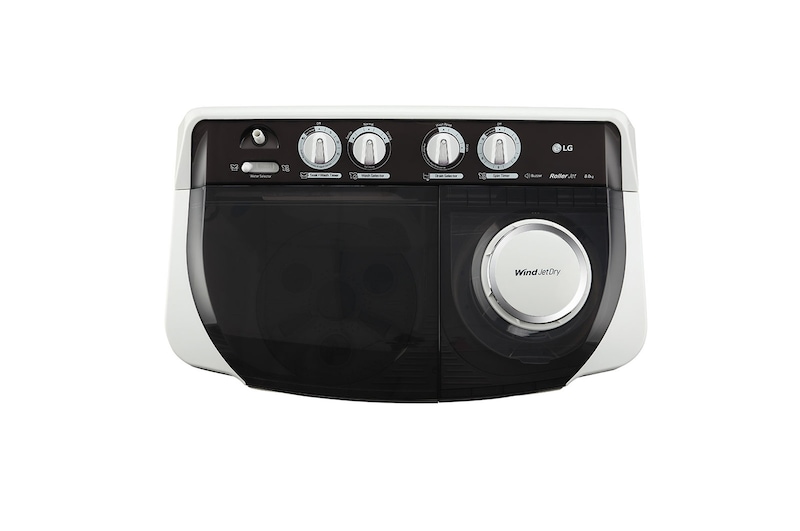 LG 8Kg Semi Automatic Top Load Washing Machine, Roller Jet Pulsator + Soak, Rat Away, Dark Gray, P8030SGAZ