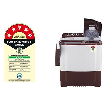 LG 8Kg Semi Automatic Top Load Washing Machine, Roller Jet Pulsator, Rat Away, Burgundy, P8030SRAZ