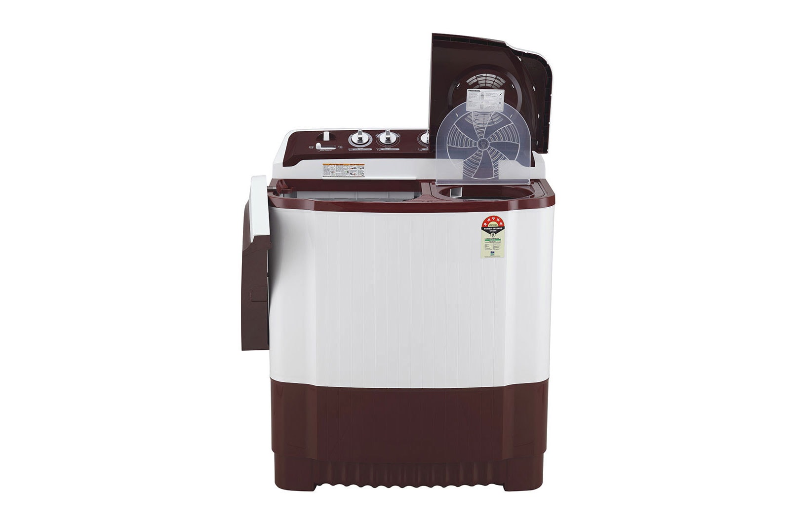 LG 8Kg Semi Automatic Top Load Washing Machine, Roller Jet Pulsator, Rat Away, Burgundy, P8030SRAZ