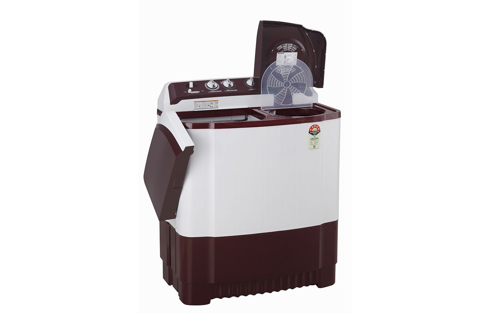 LG 8Kg Semi Automatic Top Load Washing Machine, Roller Jet Pulsator, Rat Away, Burgundy, P8030SRAZ