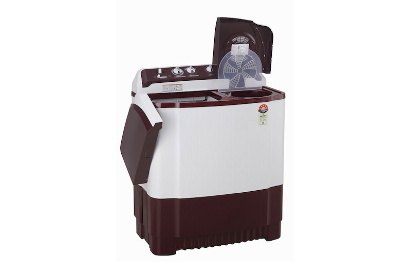 LG 8Kg Semi Automatic Top Load Washing Machine, Roller Jet Pulsator, Rat Away, Burgundy, P8030SRAZ