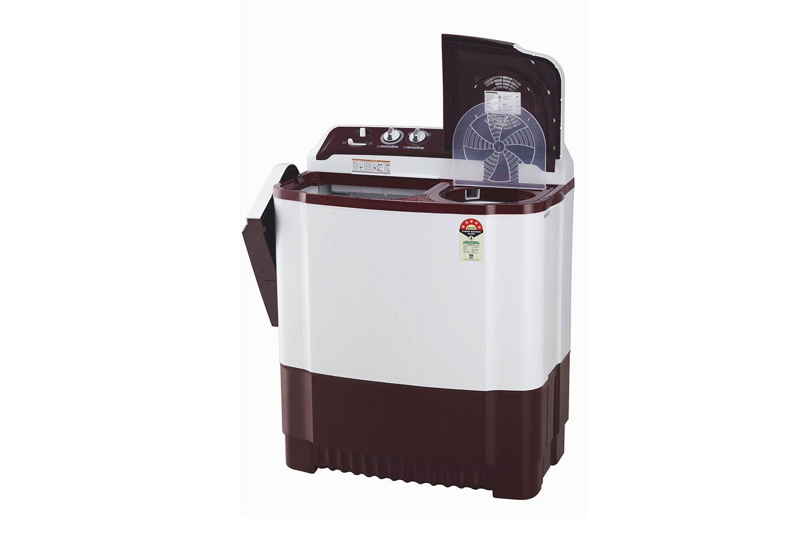 LG 8Kg Semi Automatic Top Load Washing Machine, Roller Jet Pulsator, Rat Away, Burgundy, P8030SRAZ