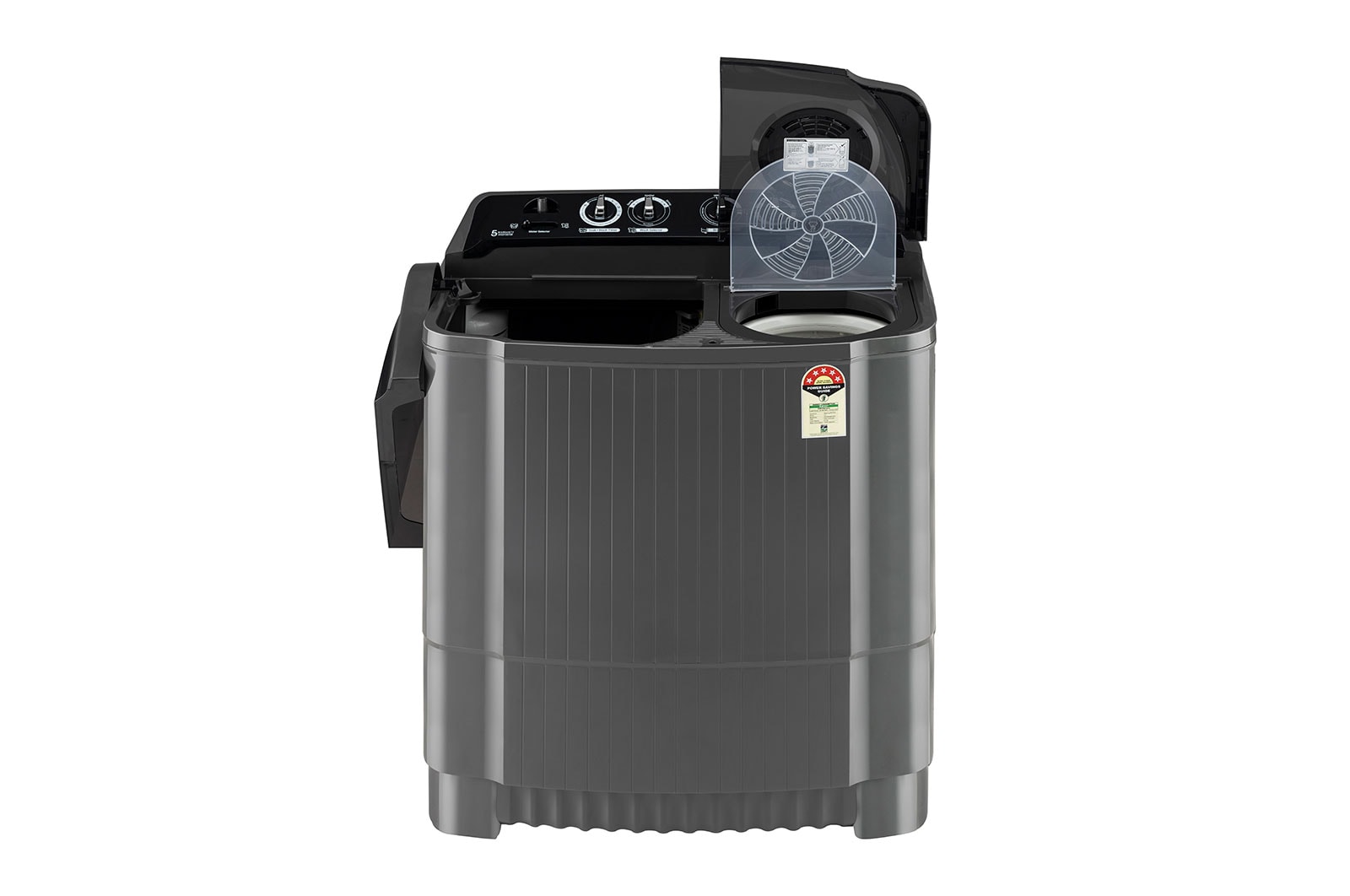 LG 8Kg, Semi Automatic Top Load Washing Machine, Roller Jet Pulsator + Soak, Middle Black , P8035SKAZ