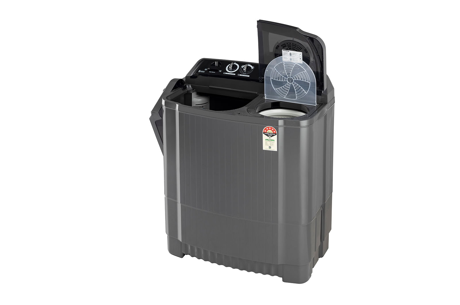 LG 8Kg, Semi Automatic Top Load Washing Machine, Roller Jet Pulsator + Soak, Middle Black , P8035SKAZ