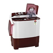 LG 8Kg Semi Automatic Top Load Washing Machine, Roller Jet Pulsator + Soak, Burgundy, P8035SRAZ