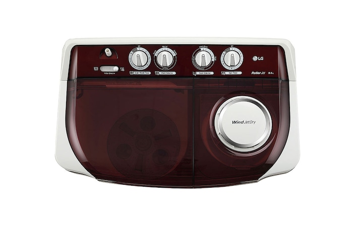 LG 8.5Kg Semi Automatic Washing Machine, Roller Jet Pulsator + Soak, Burgundy, 5 Star, P8530SRAZ