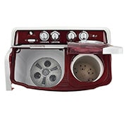 LG 8.5Kg Semi Automatic Top Load Washing Machine, Roller Jet Pulsator + Soak, Burgundy, P8530SRAZ