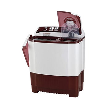 LG 8.5Kg Semi Automatic Washing Machine, Roller Jet Pulsator + Soak, Burgundy, 5 Star, P8530SRAZ