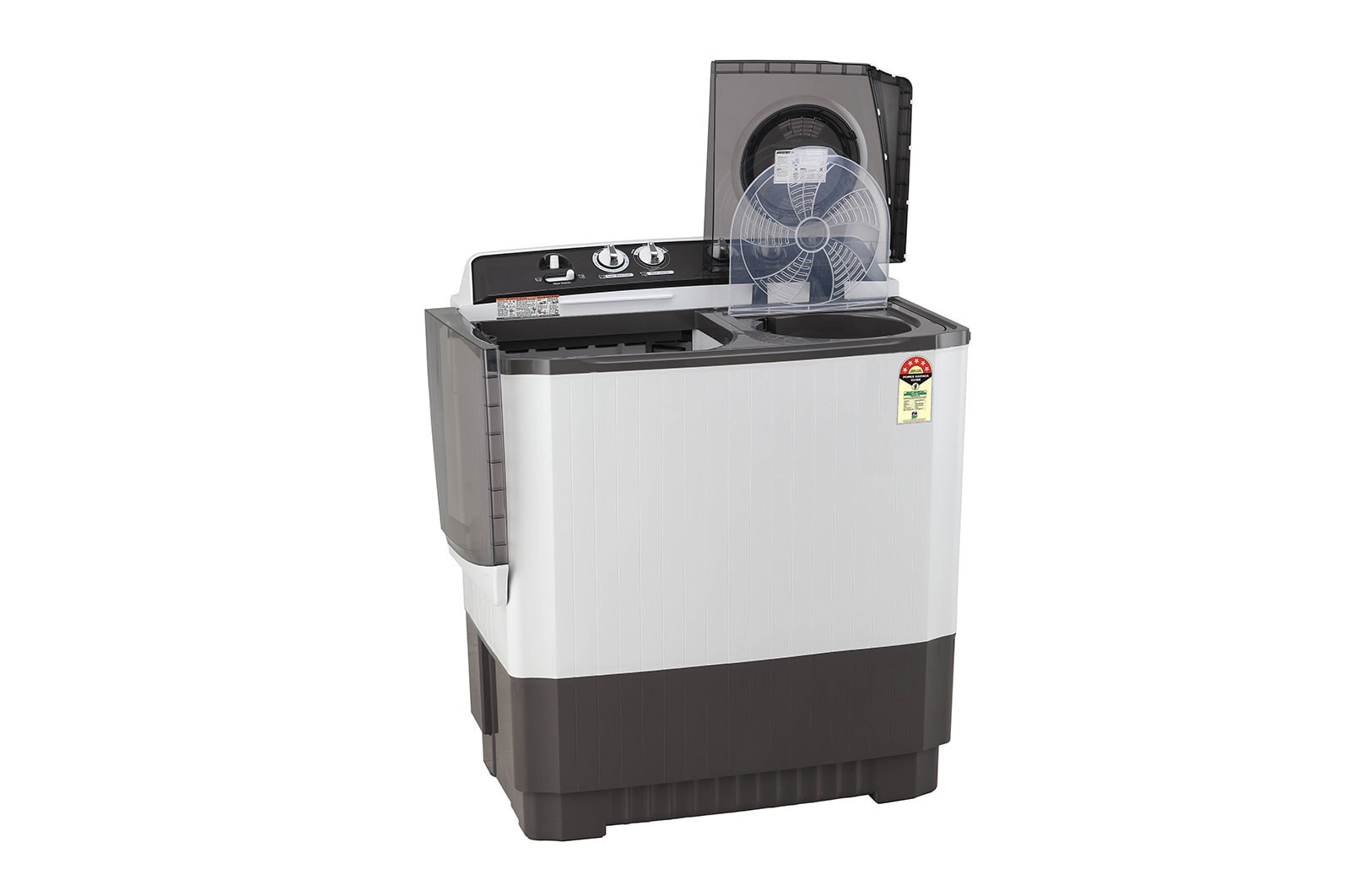 LG 9Kg Semi Automatic Top Load Washing Machine, Roller Jet Pulsator + Soak, Dark Gray, P9041SGAZ