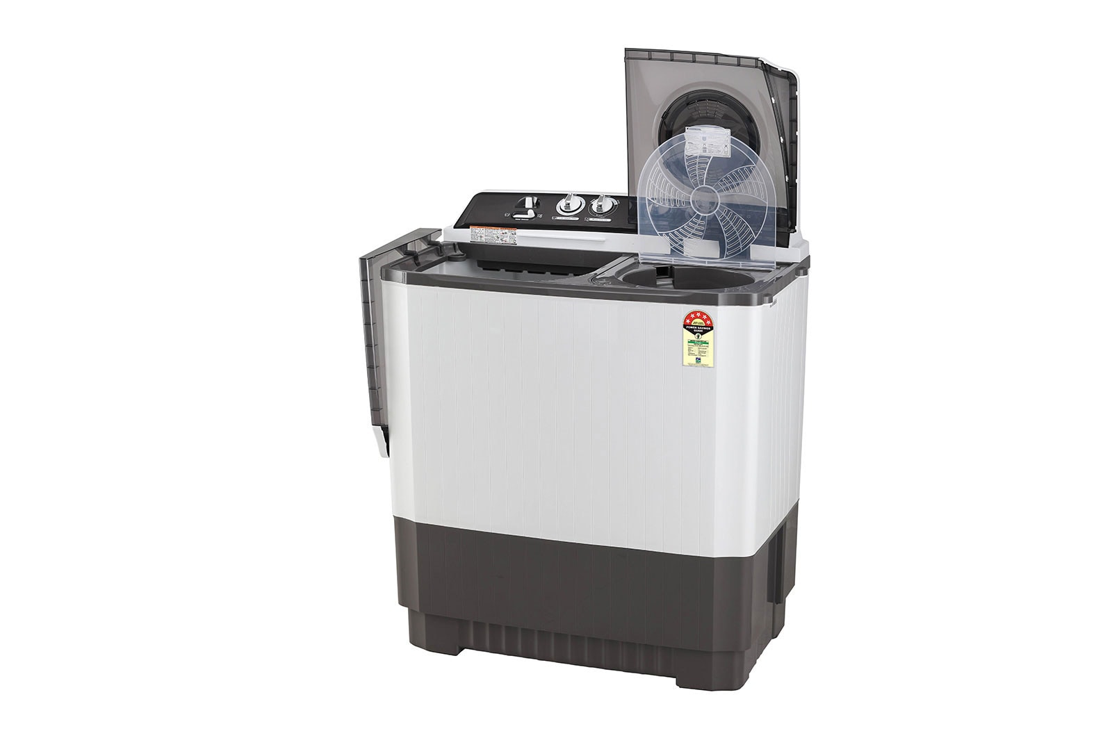 LG 9Kg Semi Automatic Top Load Washing Machine, Roller Jet Pulsator + Soak, Dark Gray, P9041SGAZ