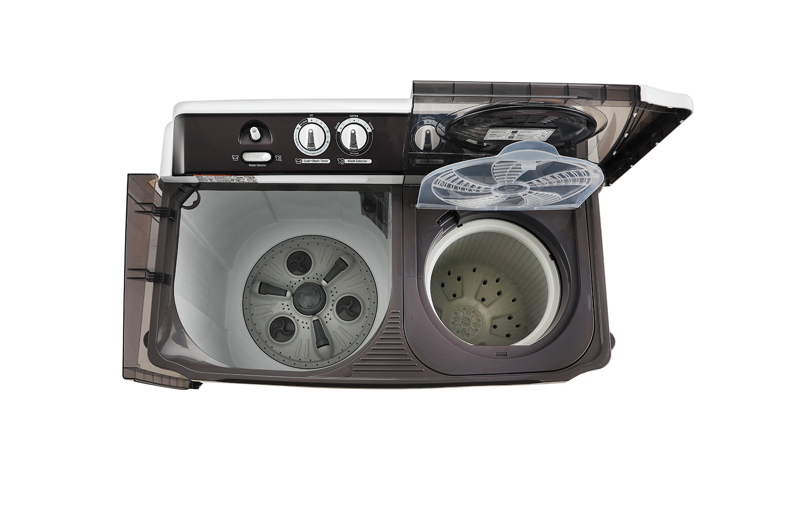 LG 9Kg Semi Automatic Top Load Washing Machine, Roller Jet Pulsator + Soak, Dark Gray, P9041SGAZ