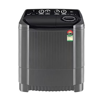 Front view of LG 9.5Kg Semi Automatic Washing Machine, , Roller Jet Pulsator + Soak, Rat Away, Middle Black, 5 Star P9555SKAZ