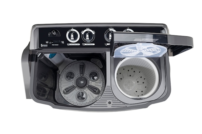 LG 9.5Kg, Semi Automatic Top Load Washing Machine, , Roller Jet Pulsator + Soak, Rat Away, Middle Black , P9555SKAZ