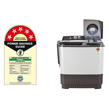 LG 9.5Kg Semi Automatic Top Load Washing Machine, Roller Jet Pulsator + Soak, Dark Gray, P955ASGAZ